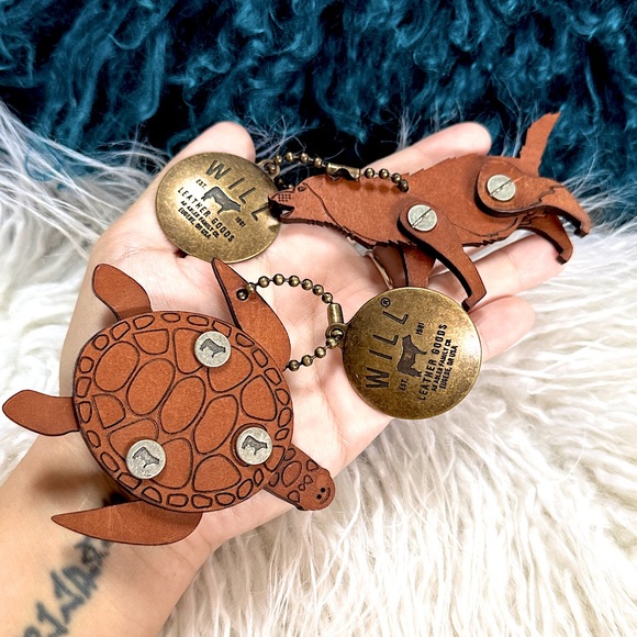 Will Leather Goods Accessories - 2 Will Leather Goods Jointed fidget Keychain Bag Charms ULTRA RARE Turtle Wolf